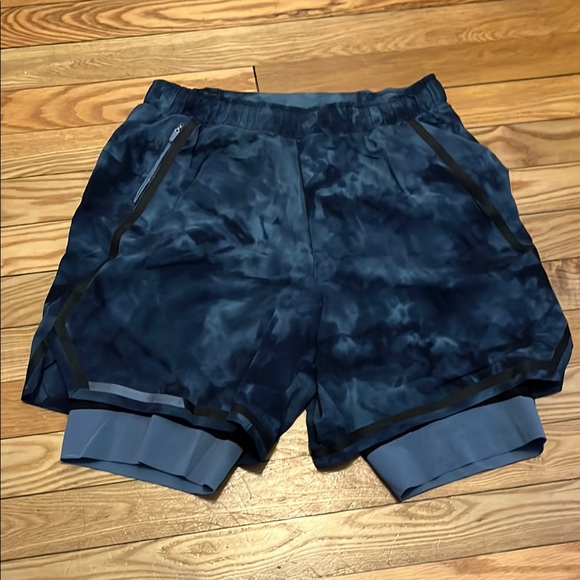lululemon athletica Other - Lululemon Camo Blue Lined Shorts